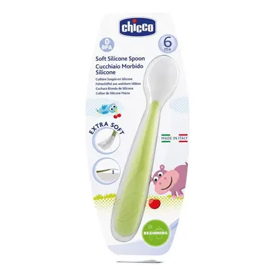 CHICCO Cucchiaio silicone Soft verde 6m+