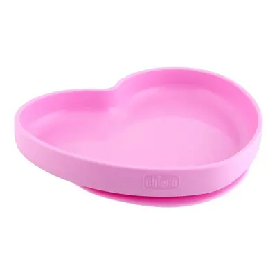 CHICCO Piatto cuore in silicone, rosa 9m+