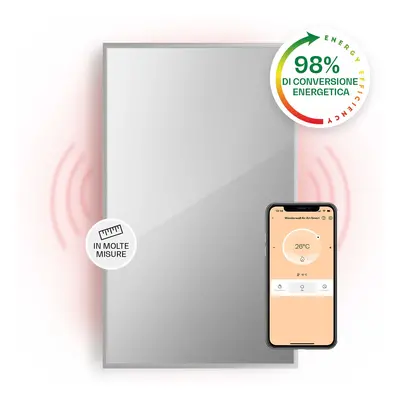 Klarstein Stufa intelligente 2-in-1 La Palma Termoconvettore a infrarossi 120x60cm 1000W Specchi