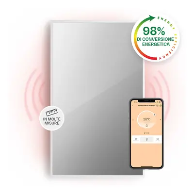 Klarstein Stufa intelligente 2-in-1 La Palma Termoconvettore a infrarossi 120x60cm 1000W Specchi