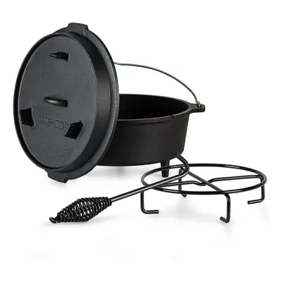 Klarstein Guernsey - Premium dutch oven 9.0, pentola per BBQ, ghisa, pretrattata, piedi d'appogg