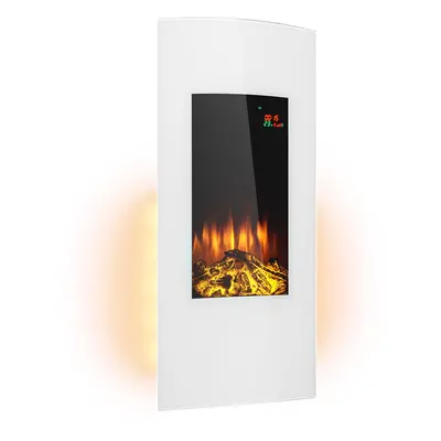 Klarstein Lamington - Camino elettrico, W, fiamme LED, termoventilatore, timer, luce ambiente