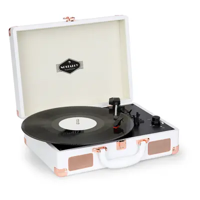 Auna Nostalgy by Peggy Sue Giradischi Retro LP USB AUX Bianco/Rosa dorato