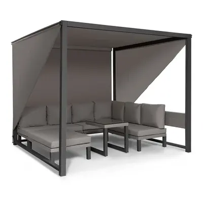 Blumfeldt Havanna Gazebo e Set Lounge 270x230x270cm Divanetti Due Posti grigio