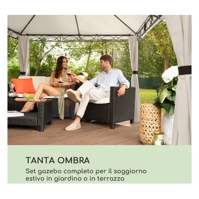 Blumfeldt Mondo gazebo da giardino tendone per feste 295x262x295 acciaio poliestere beige