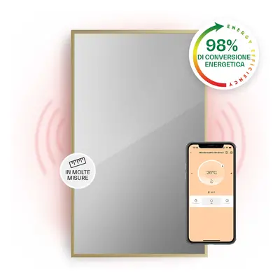 Klarstein Stufa intelligente 2-in-1 La Palma Termoconvettore a infrarossi 120x60cm 1000W Specchi