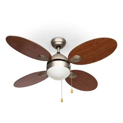 Klarstein Valderama ventilatore da soffitto in 42" 60W lampadario 2x43W ciliegio