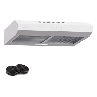 Klarstein Contempo - Cappa aspirante sottopensile, cm, m3/ora, LED, acciaio inox, vetro acrilico