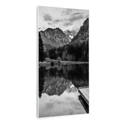 Klarstein Wonderwall Air Art Smart Riscaldatore a infrarossi Lago bianco-nero 60x120cm 700W