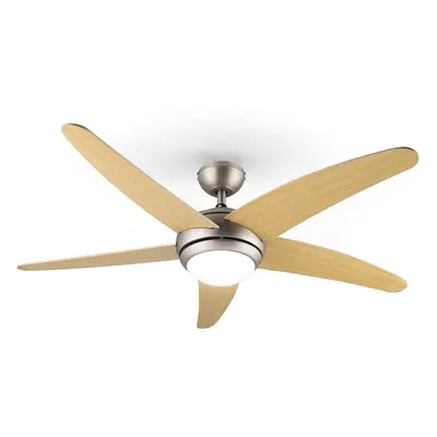 Klarstein Bolero Ventilatore a Soffitto 2in1 134cm Luce 55W Pale in Acero Telecomando