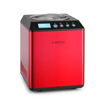 Klarstein Vanilla Sky Macchina per Gelato Compressore 2l 180W Acciaio Rosso