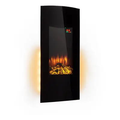 Klarstein Lamington - Camino elettrico, W, fiamme LED, termoventilatore, timer, luce ambiente