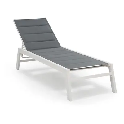 Blumfeldt Renazzo Lounge Sdraio 70/30 PVC/PE Alluminio Livelli bianco/grigio