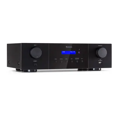 Auna AMP-4000 DAB - Amplificatore stereo Hi-Fi, radio DAB+, telecomando, USB, display LED