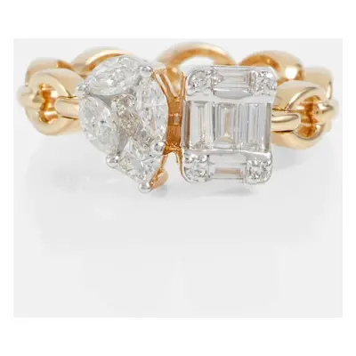 Nadine Aysoy Anello Catena Illusion in oro 18kt