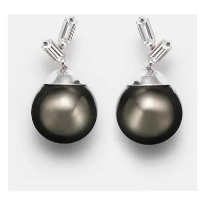 Suzanne Kalan Orecchini in oro bianco 18kt con diamanti e perle