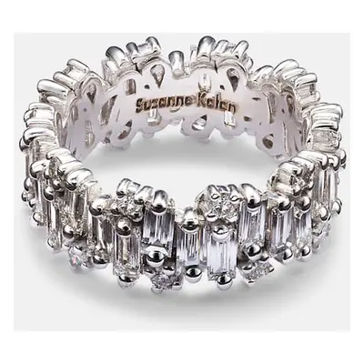 Suzanne Kalan Anello Shimmer Audrey in oro bianco 18kt con diamanti