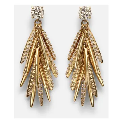 Ileana Makri Orecchini Grass Sunshine Drop in oro giallo 18kt con diamanti