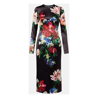 Dolce & Gabbana Abito midi in raso con stampa floreale