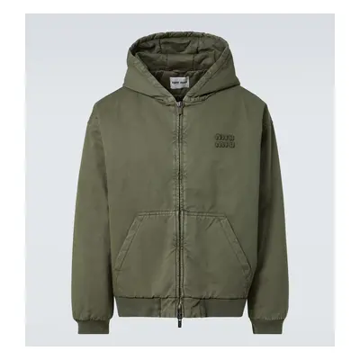 Miu Miu Felpa in gabardine con cappuccio e zip
