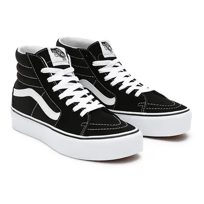 VANS Scarpe Sk8-hi Platform 2.0 In Pelle Scamosciata (black/true Whit) Donna Nero, Taglia