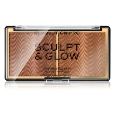 Revolution PRO Sculpt And Glow palette per contouring illuminante colore Light-Medium