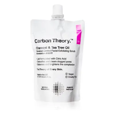 Carbon Theory Charcoal & Tea Tree Oil esfoliante detergente viso per pelli problematiche, acne