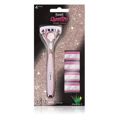 Wilkinson Sword Quattro for Women Rose Gold rasoio per depilazione femminile + lamette di ricamb