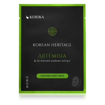 KORIKA Korean Heritage Artemisia & Fermented Soybean Extract Soothing Sheet Mask maschera leniti