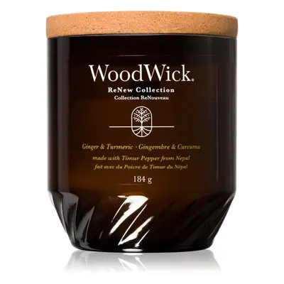 Woodwick Ginger & Turmeric candela profumata con stoppino in legno