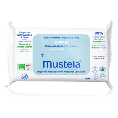 Mustela Compostable at Home Cleansing Wipes Perfume Free salviette detergenti senza profumazione