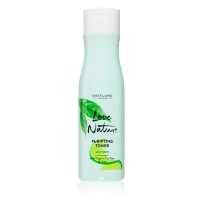 Oriflame Love Nature Organic Tea Tree & Lime lozione detergente viso per pelli grasse