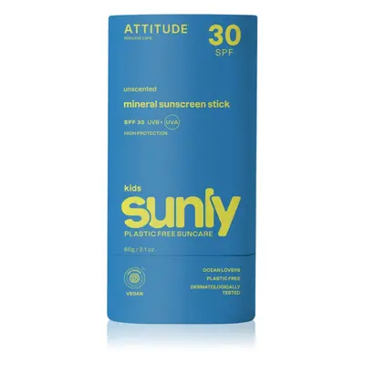 Attitude Sunly Kids Sunscreen Stick crema abbronzante minerale in bastoncino per bambini SPF