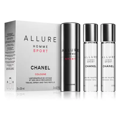 Chanel Allure Homme Sport Cologne acqua di Colonia (1x ricaricabile + 2x ricariche) per uomo