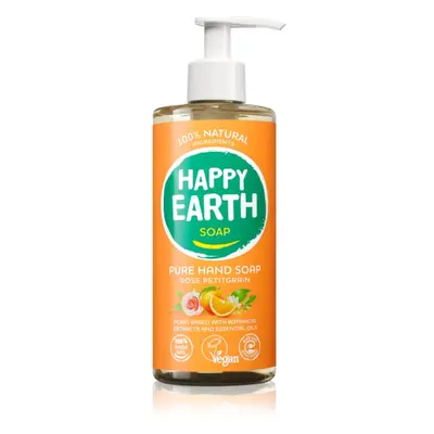 Happy Earth 100% Natural Pure Hand Soap Rose Petitgrain sapone liquido per le mani