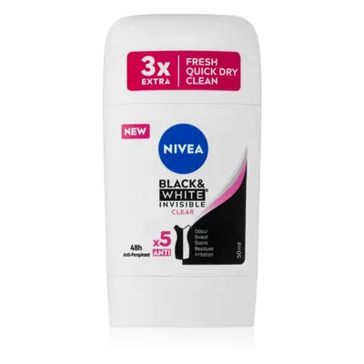 Nivea Black & White Invisible Clear antitraspirante solido