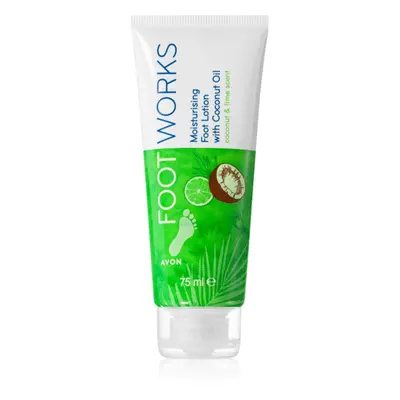 Avon Foot Works Coconut Oil latte idratante per le gambe