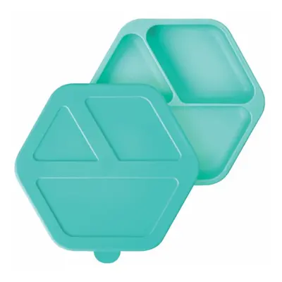 Tiny Twinkle Silicone Plate piatto diviso con coperchio Mint