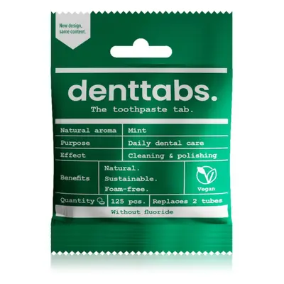 Denttabs Natural Toothpaste Tablets without Fluoride dentifricio senza fluoro in compresse Mint