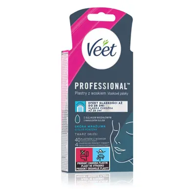 Veet Professional strisce depilatorie con cera per il viso per pelli sensibili