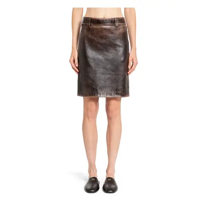 MIU MIU WOMAN BROWN SKIRTS