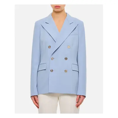 Ralph Lauren Collection | Giacca Doppiopetto In Gabardine Di Lana Camden | Azzurro | Donna