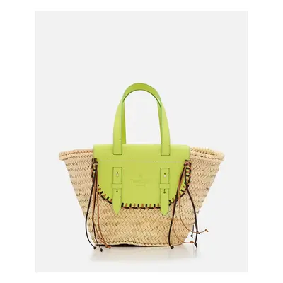 Cuba Lab | Tropicana Borsa Tote In Paglia E Pelle | Giallo | Donna