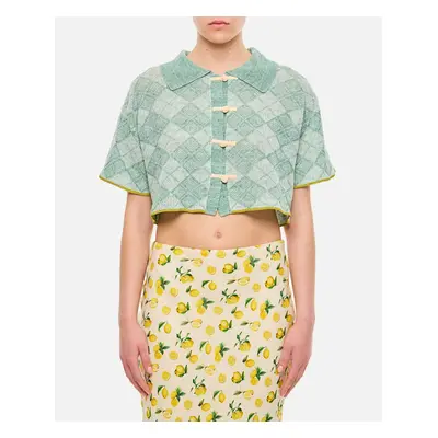 YanYan | Camicia Crop In Maglia Argyle | Verde | Donna