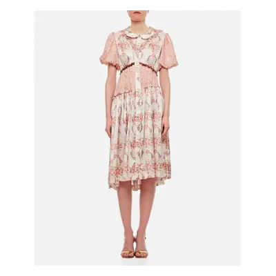 Simone Rocha | Asymmetric Baloon Sleeve Midi Dress | Multicolore | Donna