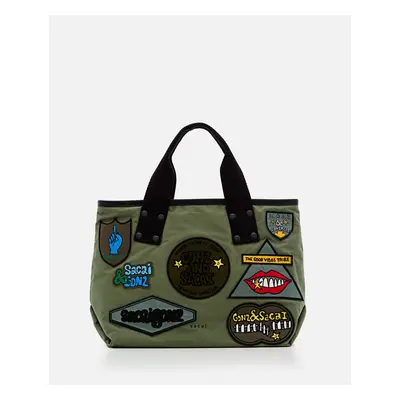 Sacai | Borsa Tote Media Sacai X Marc Gonzales Con Applicazione | Verde | unisex