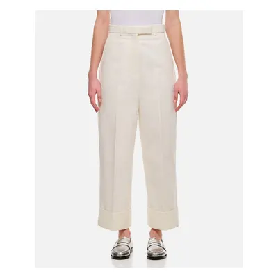 Thom Browne | Pantalone A Gamba Dritta A Vita Alta | Bianco | Donna