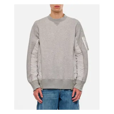 Sacai | Felpa In Cotone E Nylon | Grigio | Uomo