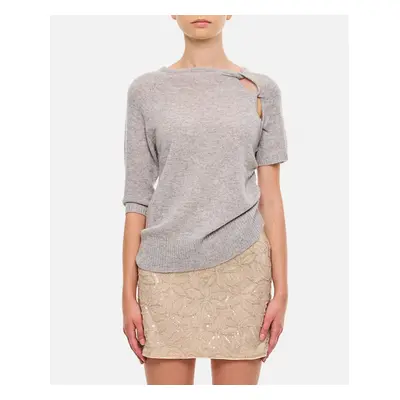 Christopher Esber | T-shirt Drappeggiata Helix Aperta In Cashmere | Grigio | Donna