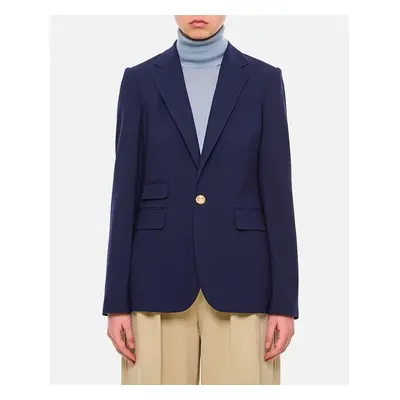 Ralph Lauren Collection | Giacca Monopetto In Gabardina Di Lana Camden | Blu | Donna